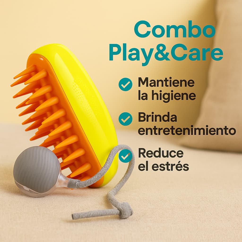 Play&Care Kit™ de Diversión y Aseo Canino.